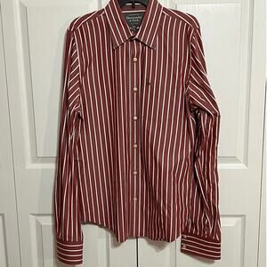 Abercrombie & Fitch Muscle fit LS shirt SZ XXL 100% cotton red & white stripes